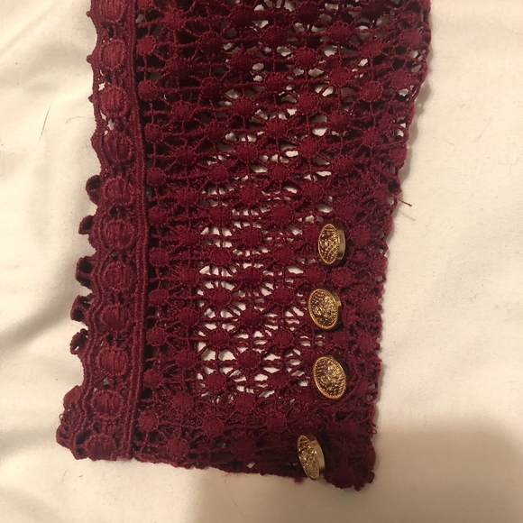 Mr Self Portrait Lace Dress Burgundy - Picture 8 of 8